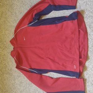 Nike XL mens workout running training long sleeve shirt fleece lined warm jacket